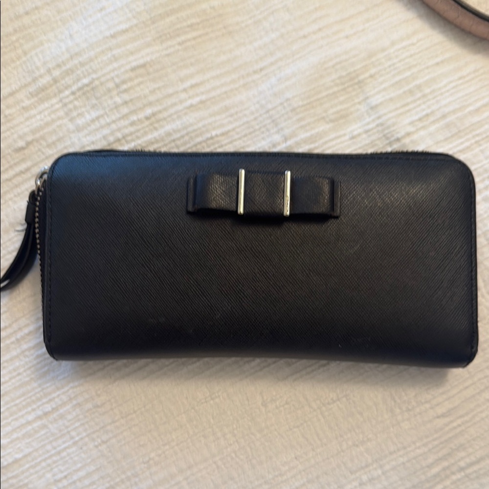 COACH Black Wallet with Bow Accent